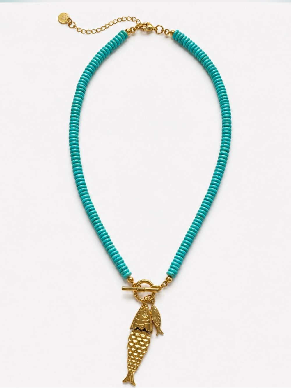 Mayamar Blue Aventurine Fish Pendant Necklace